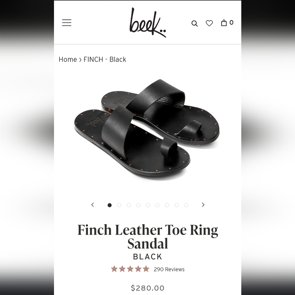 BEEK FINCH LEATHER TOE RING SANDAL